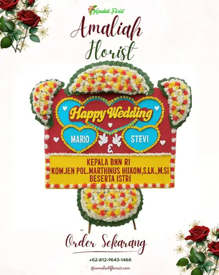Papan Bunga Pernikahan Panca Warna